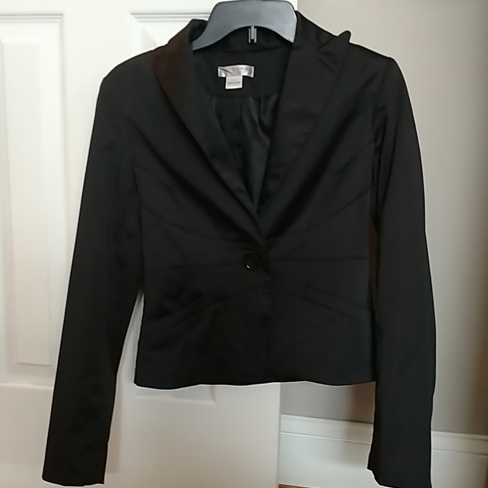 Women's Black mid-length blazer, sz small